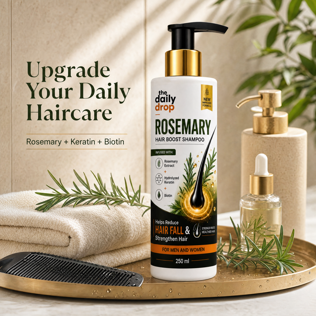 Rosemary Hair Boost Shampoo with Hydrolyzed Keratin & Biotin