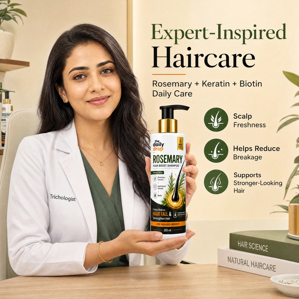 Rosemary Hair Boost Shampoo with Hydrolyzed Keratin & Biotin